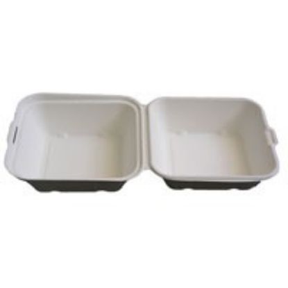 Picture of COMPOSTABLE SUGAR CANE BURGER BOX 135X135X78mm (PACK OF 50)