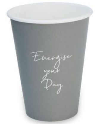 Picture of CASE OF 1000 GREY 12oz SIGNATURE PAPER SINGLE WALL COFFEE CUP