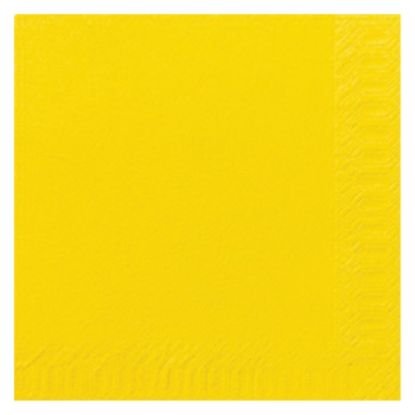 Picture of PACK OF 125 DUNI TISSUE LUNCH NAPKIN 33CM 2PLY YELLOW