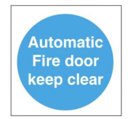 Picture of AUTOMATIC FIRE DOOR KEEP CLEAR SELF ADHESIVE VINYL SIGN 100x100cm 