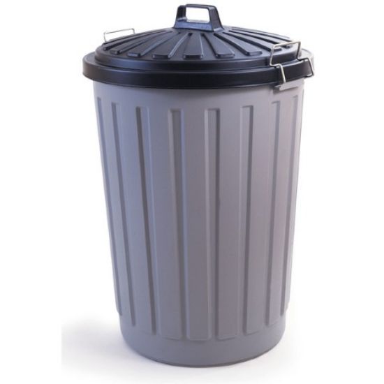 Picture of ROUND REFUSE BIN 90L 47X71X47CM BLACK/GREY