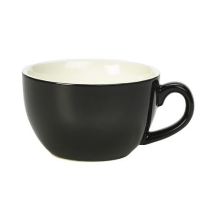 Picture of GENWARE PORCELAIN BOWL SHAPED COFFEE CUP 25CL 8.75OZ BLACK (6)