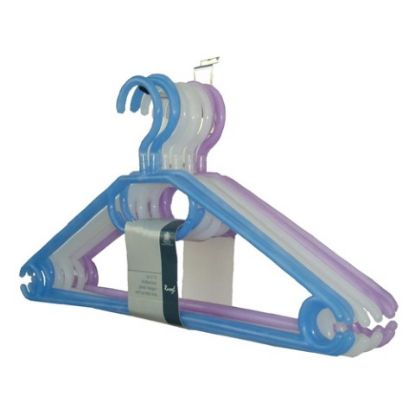 Picture of COLOURED PLASTIC HANGERS WITH TURNABLE HOOK 41CM (10)