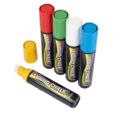 Picture of LIQUID CHALK MARKERS 15mm MIXED COLOURS (5)