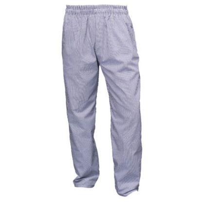 Picture of MENS CHEFS TROUSERS MED GINGHAM BLUE *P