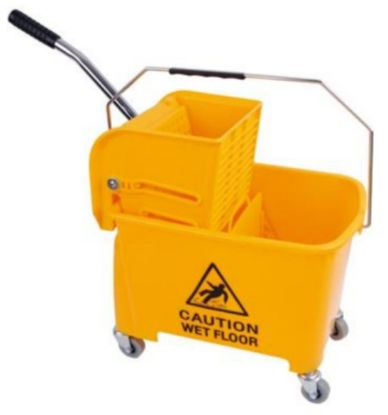 Picture of MICROSPEEDY FLAT MOP BUCKET AND WRINGER YELLOW 20LTR