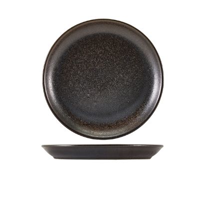 Picture of TERRA PORCELAIN CINDER BLACK COUPE PLATE 24CM (6)