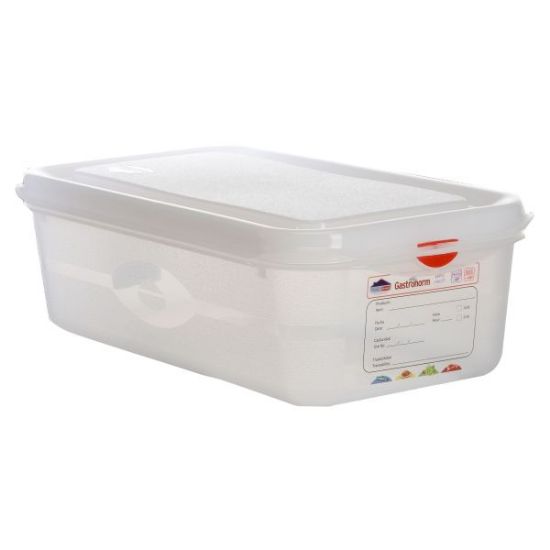 Picture of POLYPROPYLENE GASTRONORM CONTAINER GN 1/3 100MM 4LTR COLOUR CODED WITH LABEL