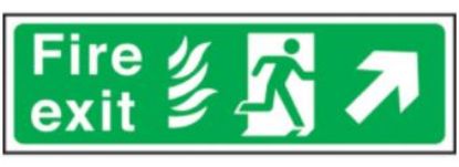 Picture of FIRE EXIT ARROW UP MAN RUNNING RIGHT VINYL SELF ADHESIVE