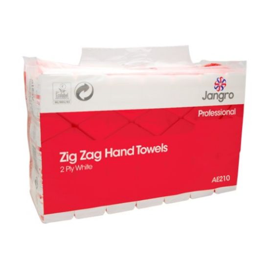 Picture of JANGRO SOFT ZIG ZAG HAND TOWELS 2PLY 23X23CM  (4000)