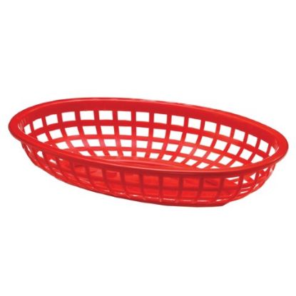 Picture of SIDE ORDER POLYPROPYLENE OVAL BASKET 24X15X5CM RED