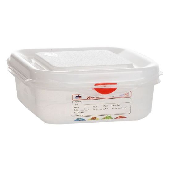 Picture of POLYPROPYLENE GASTRONORM CONTAINER GN 1/6 65MM 1.1LTR COLOUR CODED WITH LABEL