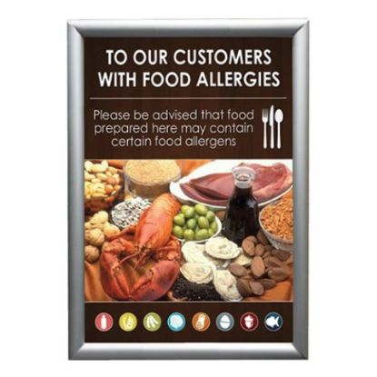 Picture of WALL MOUNTED ALLERGY NOTICE SNAP FRAME A4