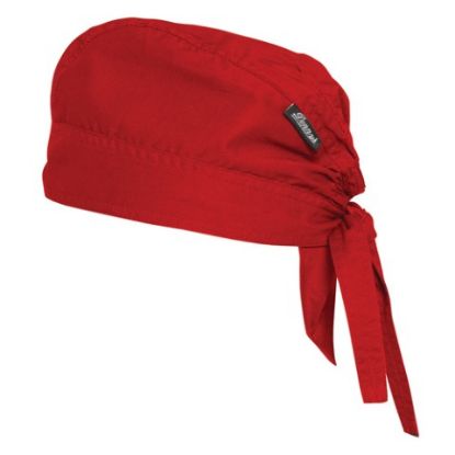 Picture of BANDANA CAP WITH ELASTICATED BACK AND TIE TAPES RED