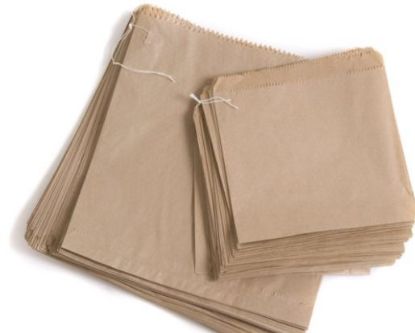 Picture of BROWN FLAT PAPER BAG STRUNG 12" (500)