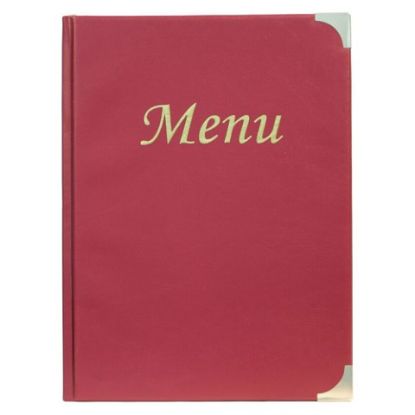 Picture of MENU 8 PAGE FACING A5 WINE RED