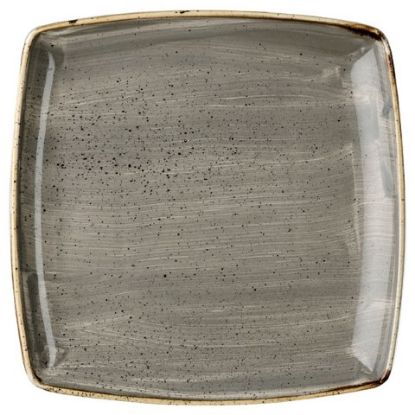 Picture of CASE OF 6 STONECAST DEEP SQUARE PLATE 10.25" PEPPERCORN GREY