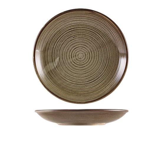 Picture of TERRA PORCELAIN SMOKE GREY DEEP COUPE PLATE 25CM (6)