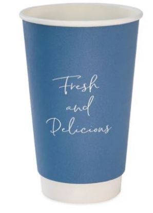 Picture of CASE OF 500 BLUE 16oz SIGNATURE PAPER DOUBLE WALL COFFEE CUP