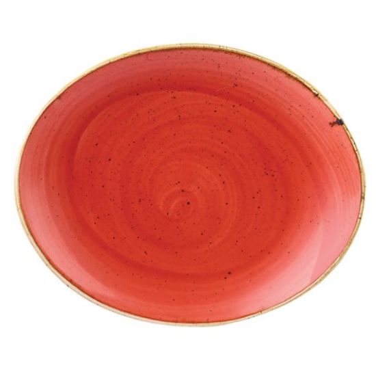 Picture of STONECAST OVAL COUPE PLATE 19.2CM 7.75" BERRY RED (12)