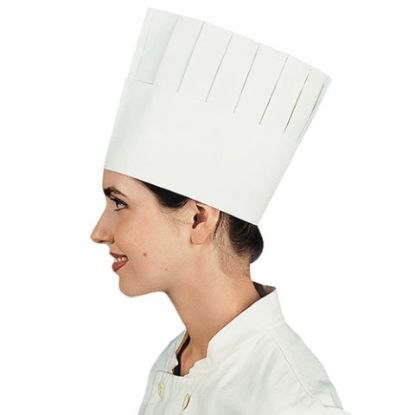 Picture of CHEFS HAT DISPOSABLE PLEATED 7.5" WHITE (10)