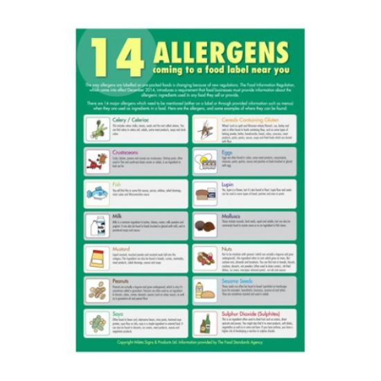 Picture of FOOD ALLERGEN GUIDE FOR CATERING STAFF A3 POSTER