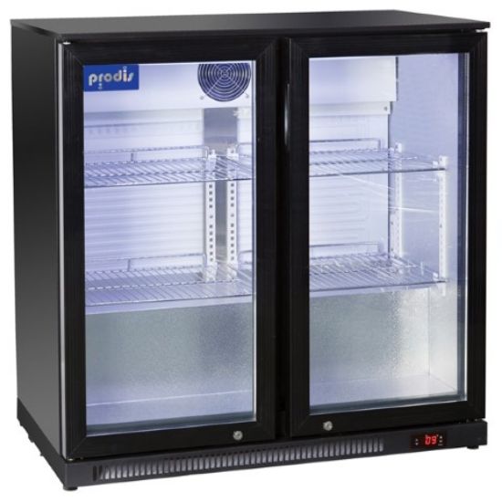 Picture of PRODIS DBL HINGED DOOR BOTTLE COOLER BLK 2YR PART 1YR LABOUR