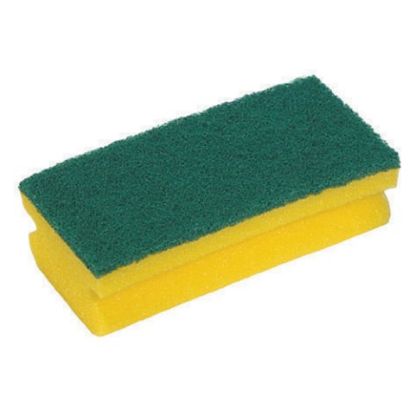 Picture of JANGRO ABRASIVE EASIGRIP SPONGE SCOURING PAD YELLOW/GREEN (10)