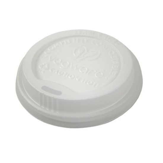 Picture of PACK OF (100) 89MM CPLA HOT CUP LID WHITE FITS 10-20OZ *P