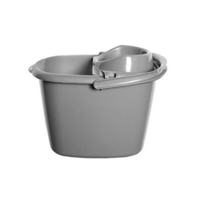 Picture of WHITEFURZE BUCKET & WRINGER 14LTR SILVER