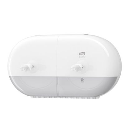 Picture of SMART ONE MINI TWIN TOILET ROLL DISPENSER WHITE (NEW)