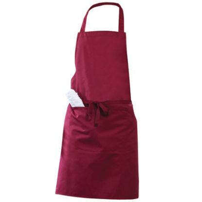 Picture of BIB APRON WITH POCKET 91cm CLARET *P