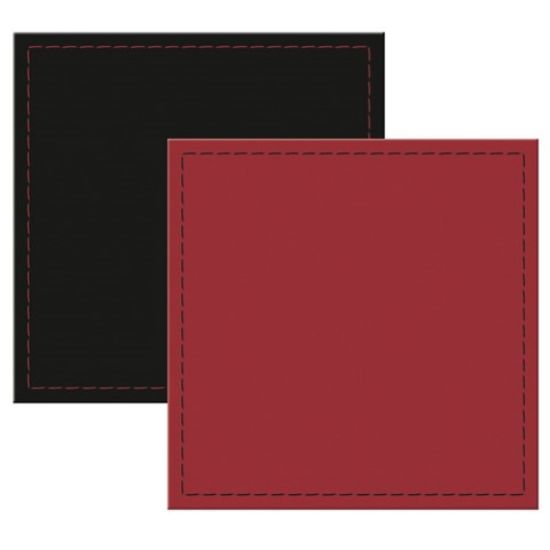 Picture of FAUX LEATHER BLACK/RED COASTER 10x10x2cm (4)