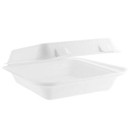 Picture of PACK OF 50 BAGASSE SQUARE LUNCH BOX 203X203MM