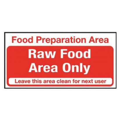 Picture of RAW FOOD AREA ONLY SELF ADHESIVE VINYL 100X200MM