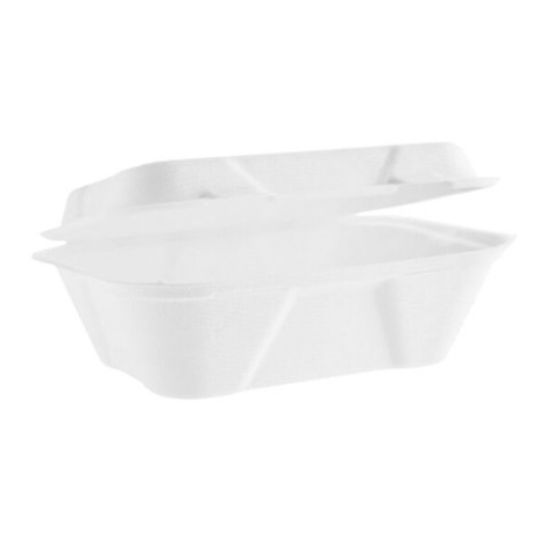 Picture of PACK OF 125 BAGASSE CLAMSHELL 178x127mm