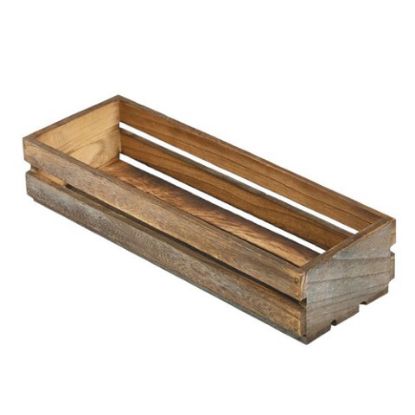 Picture of WOODEN CRATE DARK RUSTIC FINISH 34x12x7CM