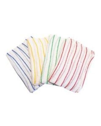 Picture of JANGRO ECONOMY BLUE STRIPE DISHCLOTH 12" X 16" (PACK OF 10)