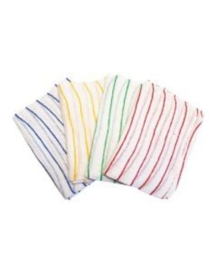 Picture of JANGRO ECONOMY BLUE STRIPE DISHCLOTH 12" X 16" (PACK OF 10)