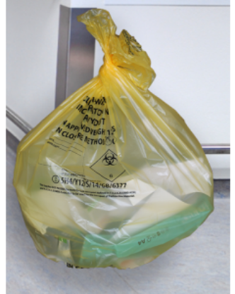 Picture of CLINICAL YELLOW SACKS MEDIUM DUTY 15" X 28" X 39" 90L CASE 500