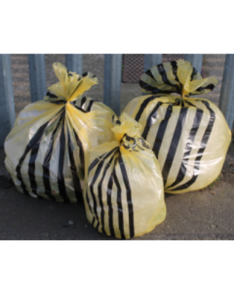 Picture of CLINICAL YELLOW TIGER STRIPED SACKS 14" X 28" X 34" 70L (500)