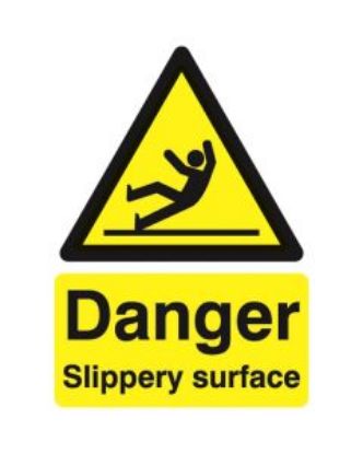 Picture of DANGER SLIPPERY SURFACE 210X148 S/A