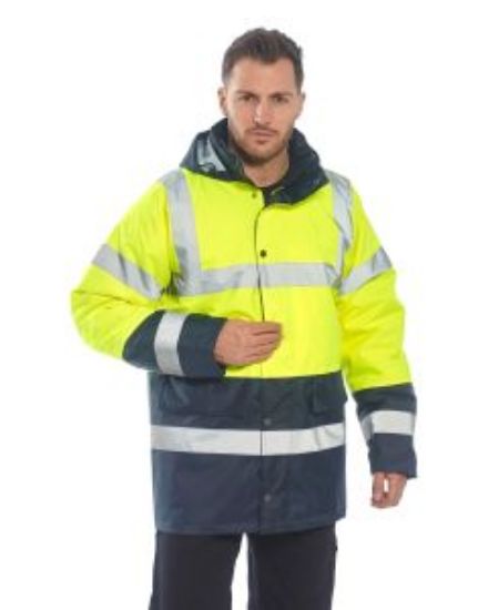 Picture of HI-VIS COAT YELLOW/NAVY SIZE S