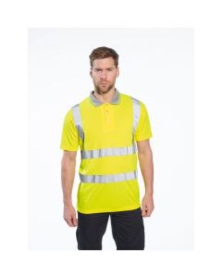 Picture of HI-VIS SHORT SLEEVE POLO SHIRT YELLOW 2XL