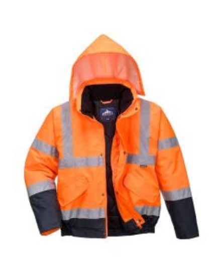 Picture of HI-VIS BOMBER JACKET ORANGE/NAVY XL