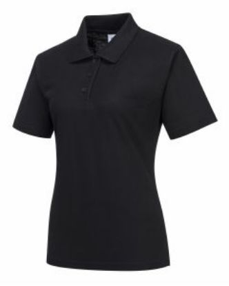 Picture of LADIES NAPLES POLO SHIRT BLACK SIZE 2XL